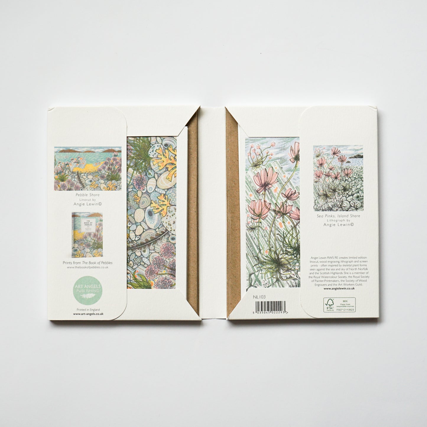 Angie Lewin notecard set of 10 prints from The Book of Pebbles