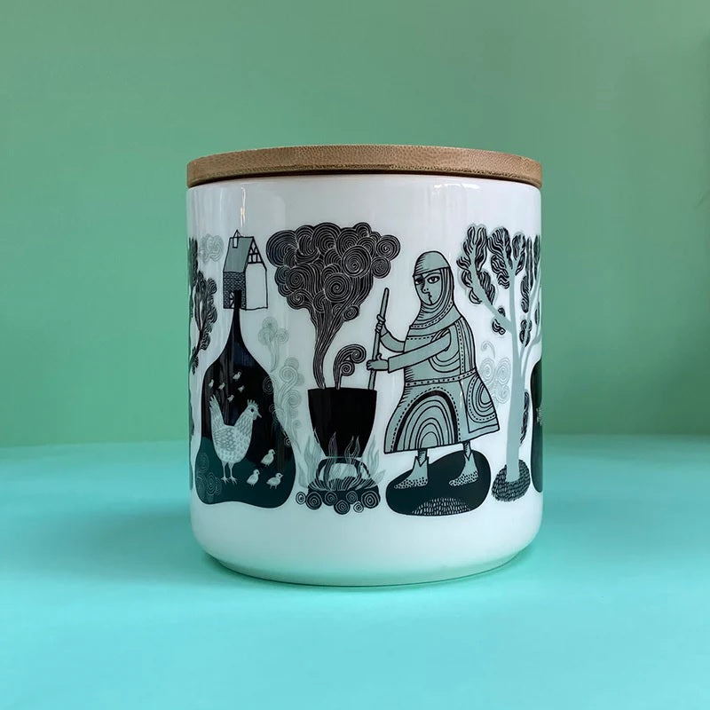 Storage Jar Farm Friends Blue