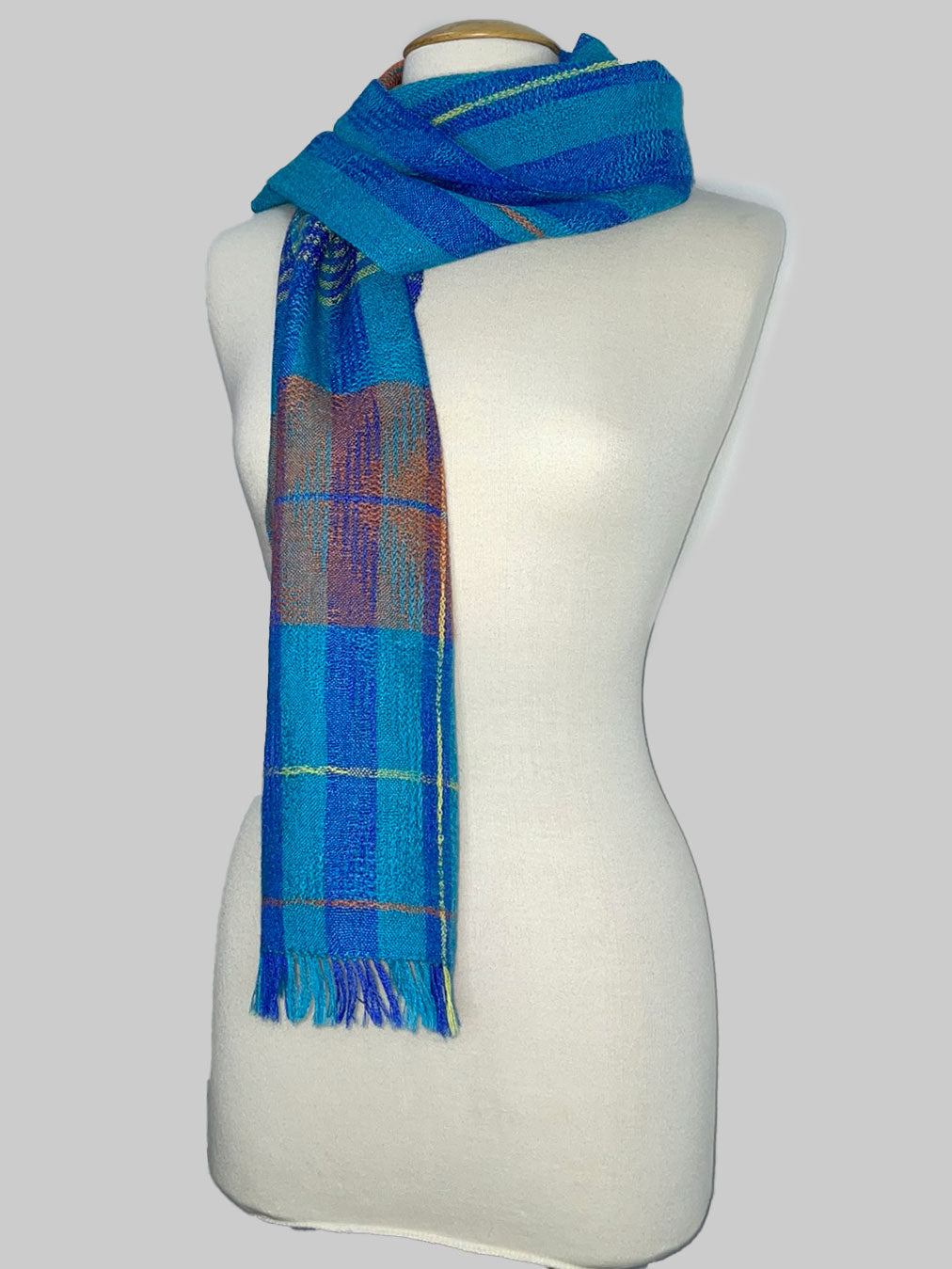 Wool & Bamboo Scarf Turquoise - Brenda Gibson