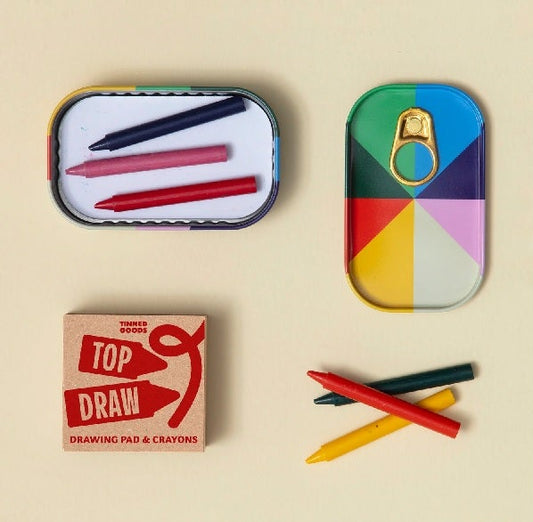 Tin Drawing Pad & Crayon Set