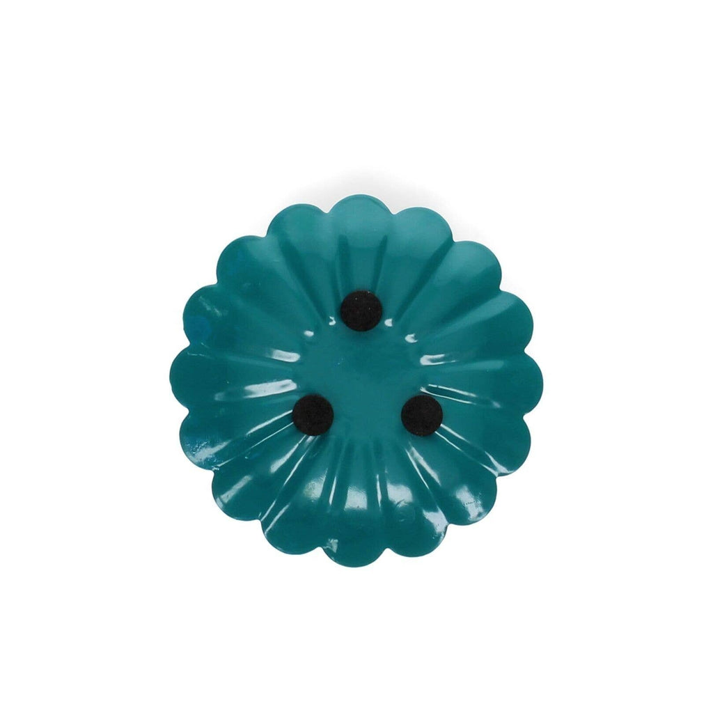 Enamel Flat Flower Candle Holder - Blue