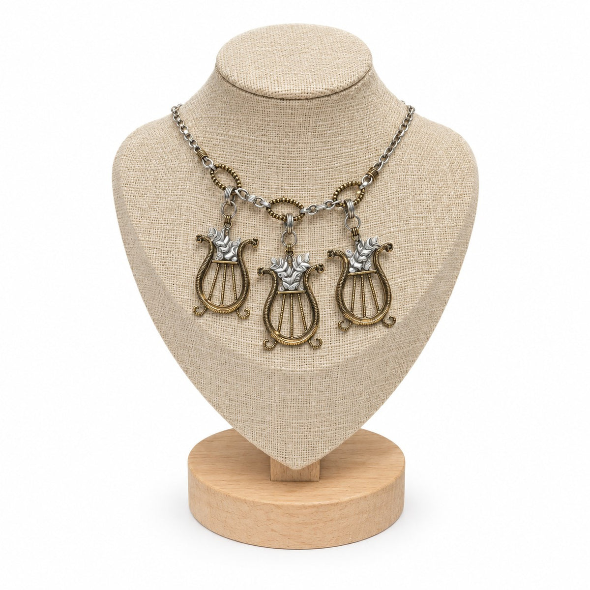 Triple Lyre Necklace with Rubies