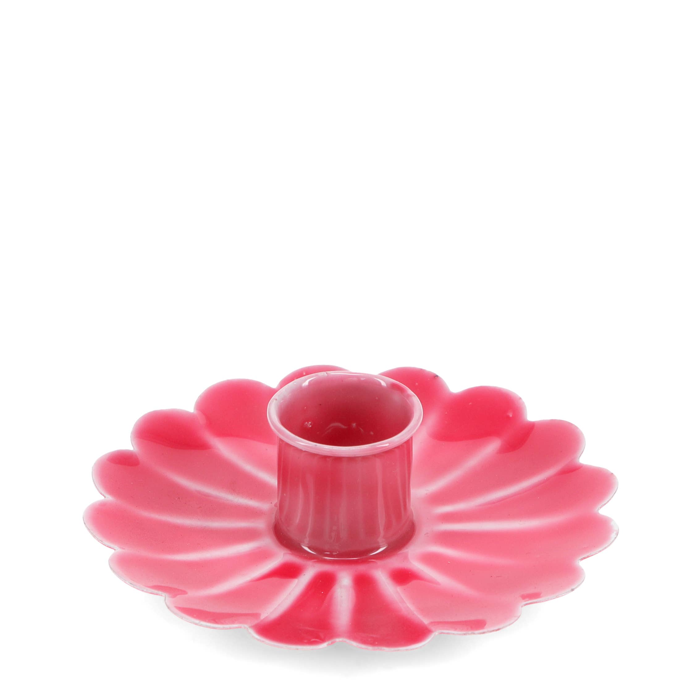 Pink Enamel Candle Holder