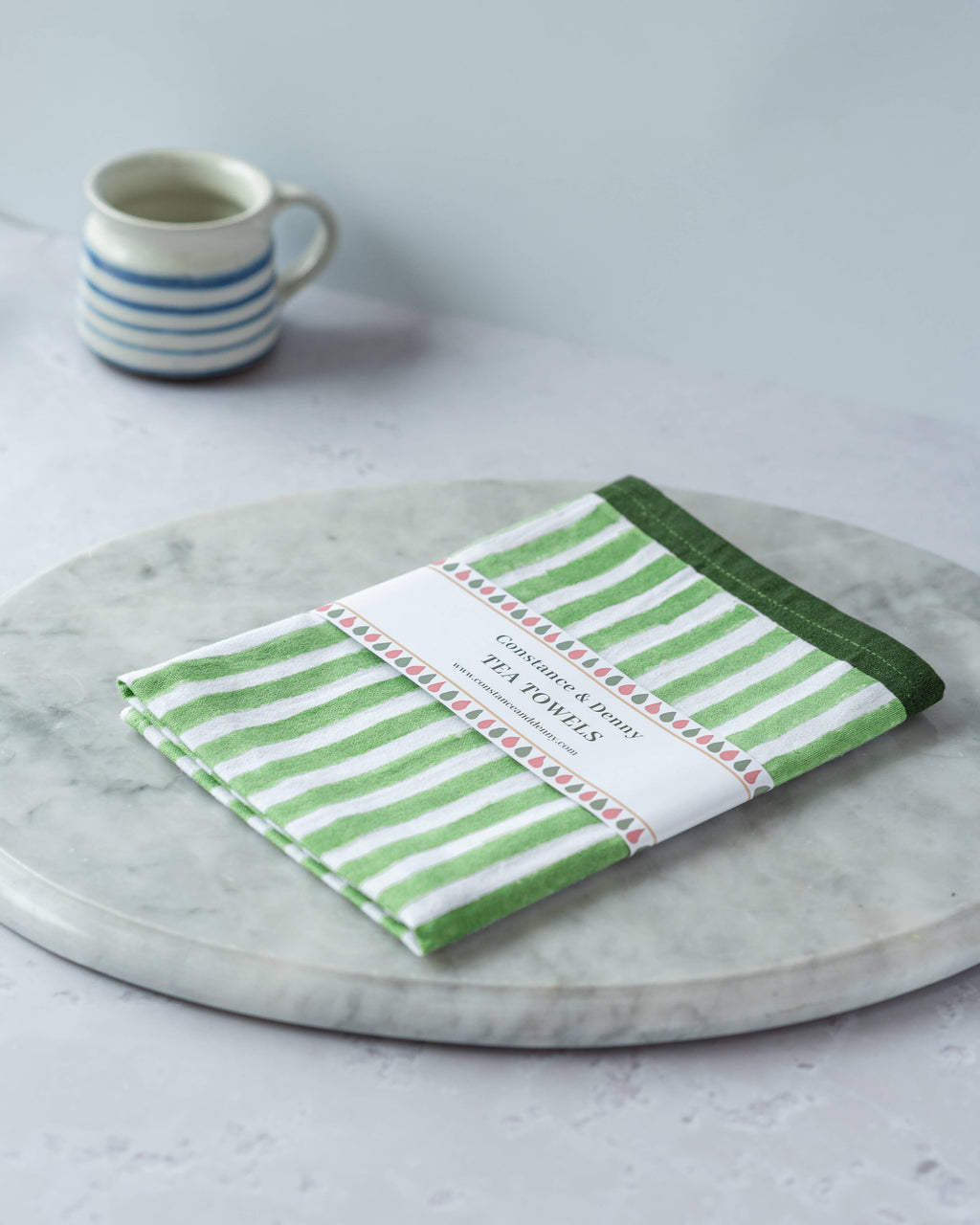 Tea Towel Green Stripe