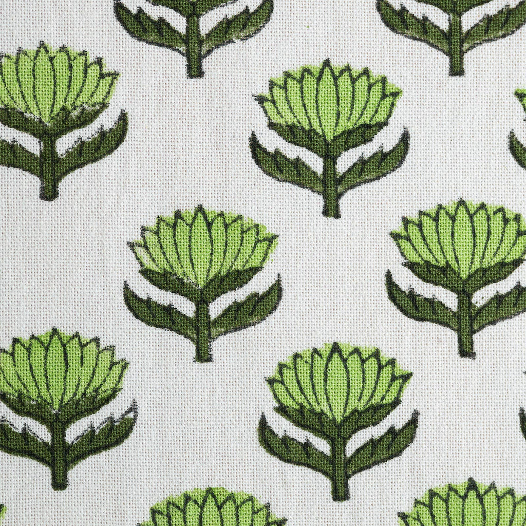 Tea Towel Lotus Flower Green