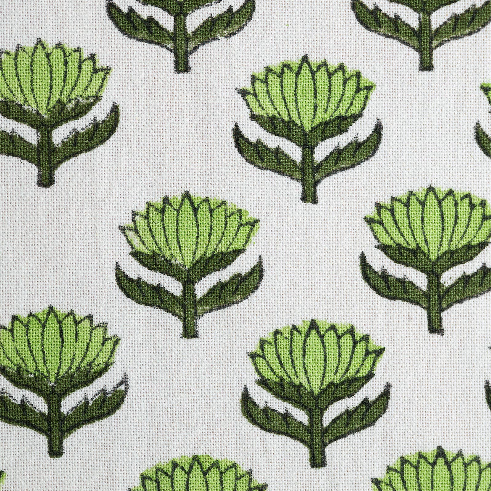 Tea Towel Lotus Flower Green