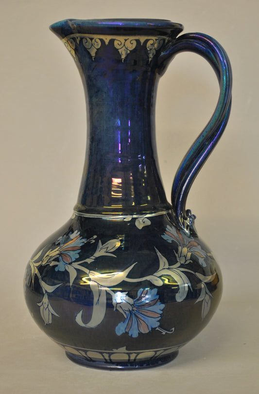 Tall Slim Necked Jug - Carnation - Blue-Purple