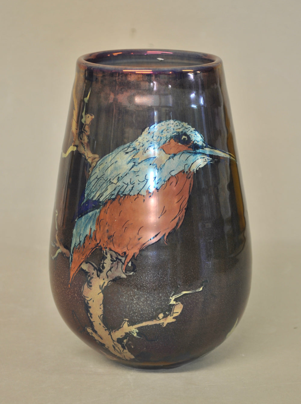 Elliptical Vase - Kingfisher - Purple