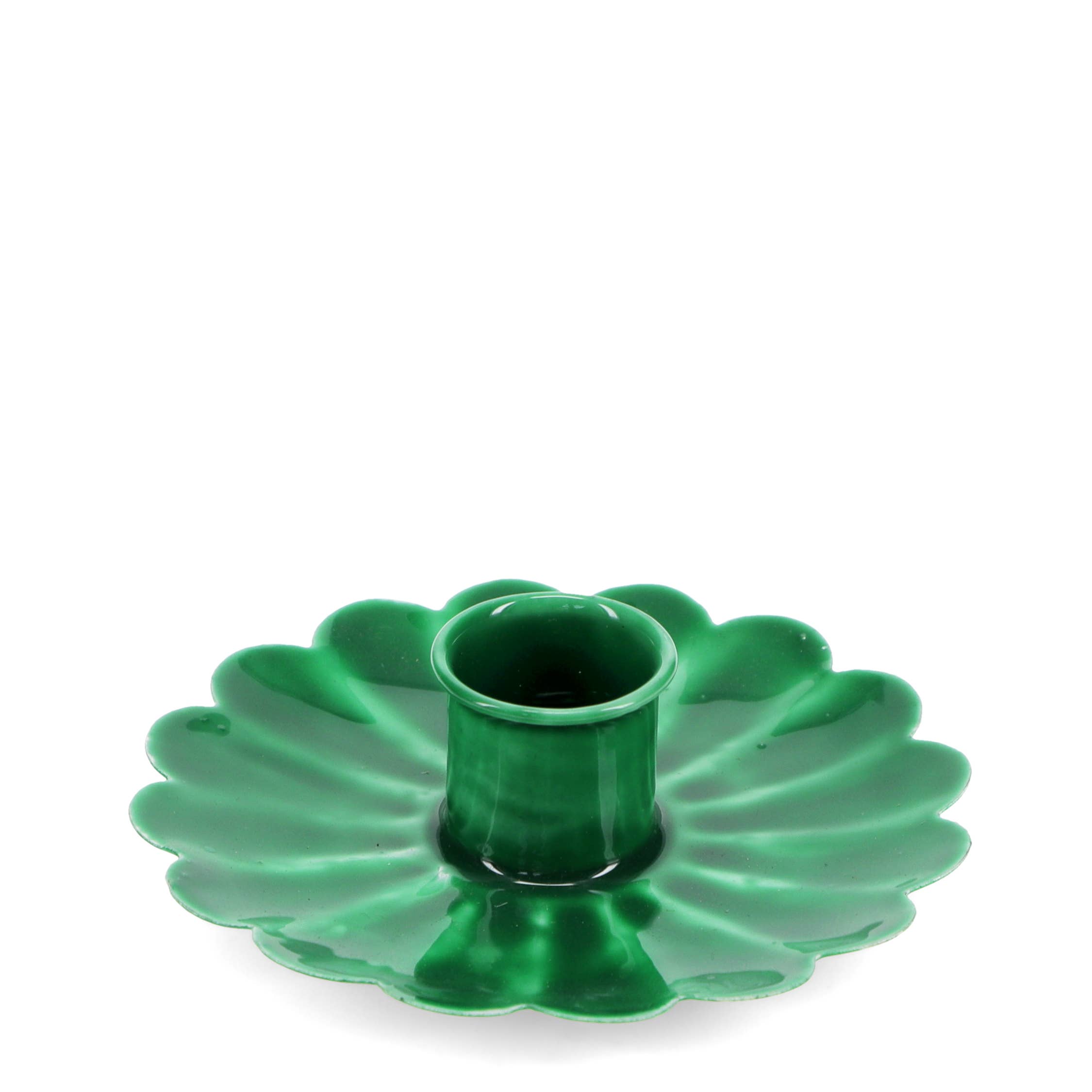 Green Enamel Candle Holder