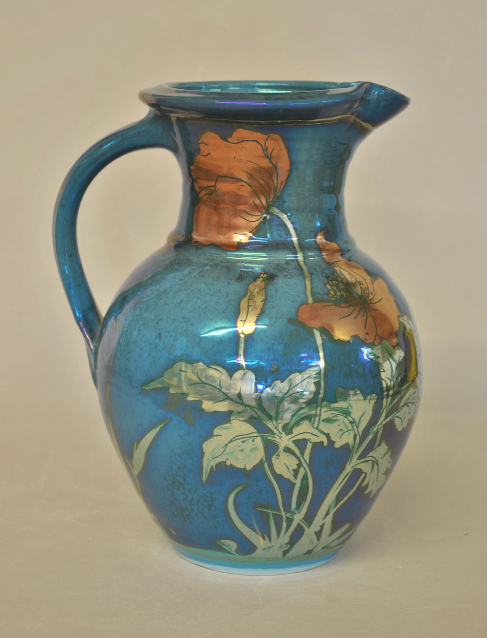 Jug - Poppies & Grasses - Turquoise