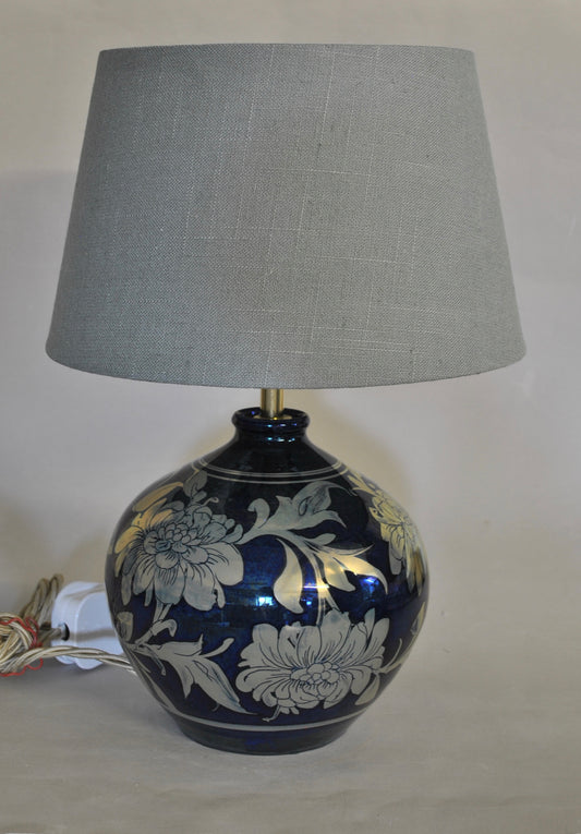 Small Lamp - Chrysanthemum - Blue-Black