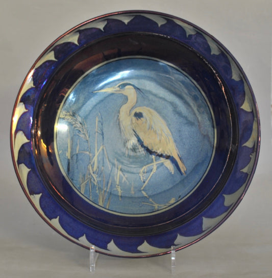 Rimmed Plate - Heron - Blue