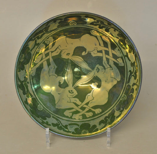 Small Bowl - Three Hares - Green