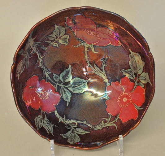 Small Bowl - Wild Rose - Red & Copper