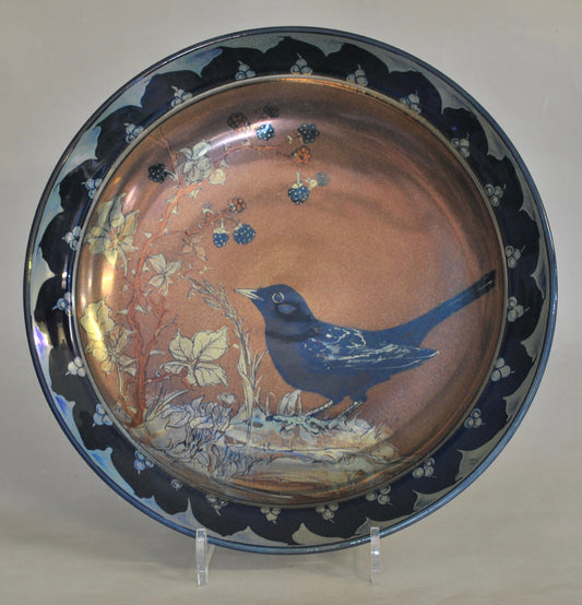 Rimmed Plate - Blackbird & Berries - Copper