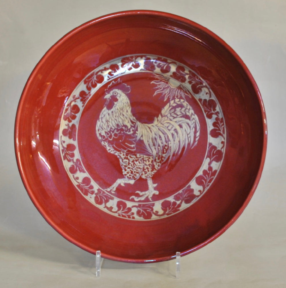 Coupe Plate - Cockerel - Red