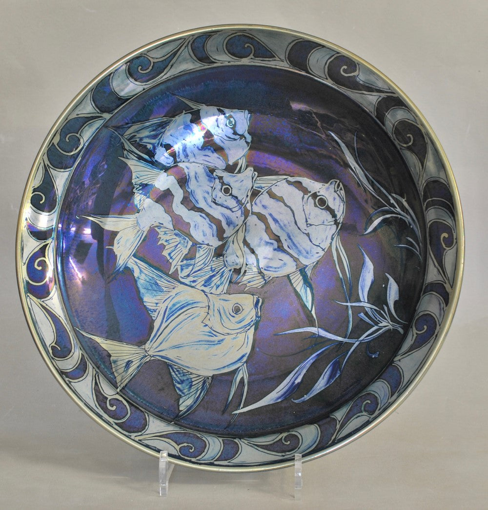 Rimmed Plate - Angel Fish - Blue