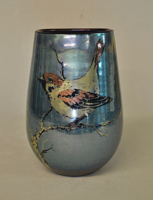 Elliptical Vase - Sparrow - Blue