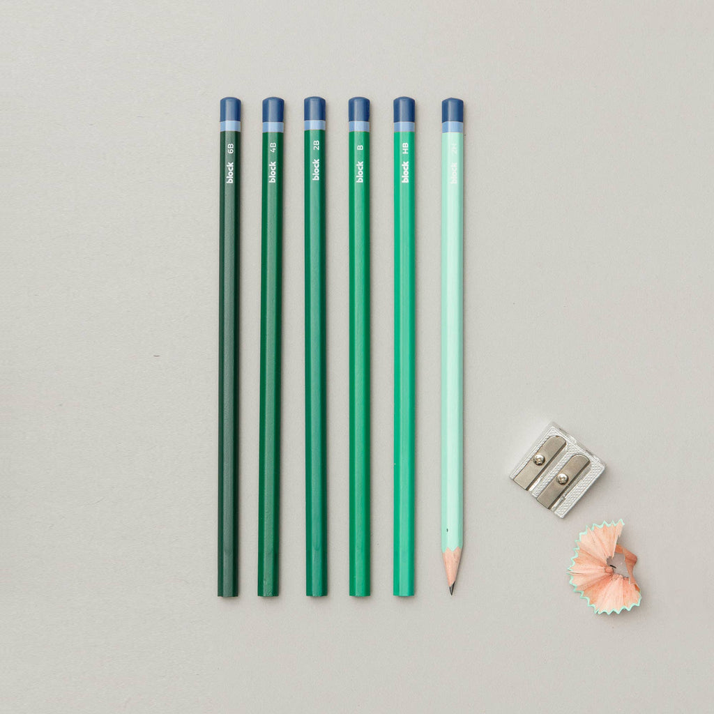 Green Gradient Sketching Pencils