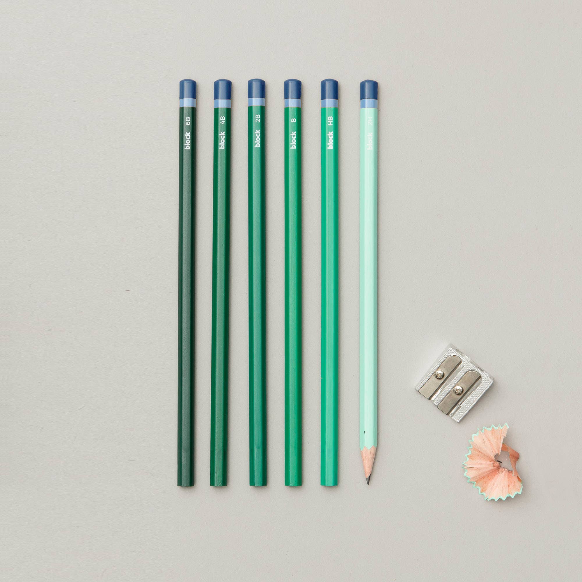 Green Gradient Sketching Pencils