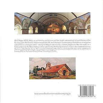 Back cover of a book with architectural illustration and text on a white background