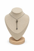 Arrow Necklace Bronze Pink Natural Stone