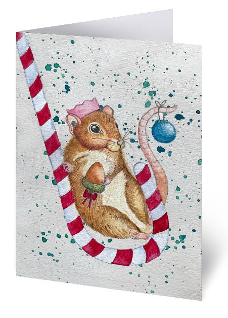 Candy Cane Christmas Cards x 5