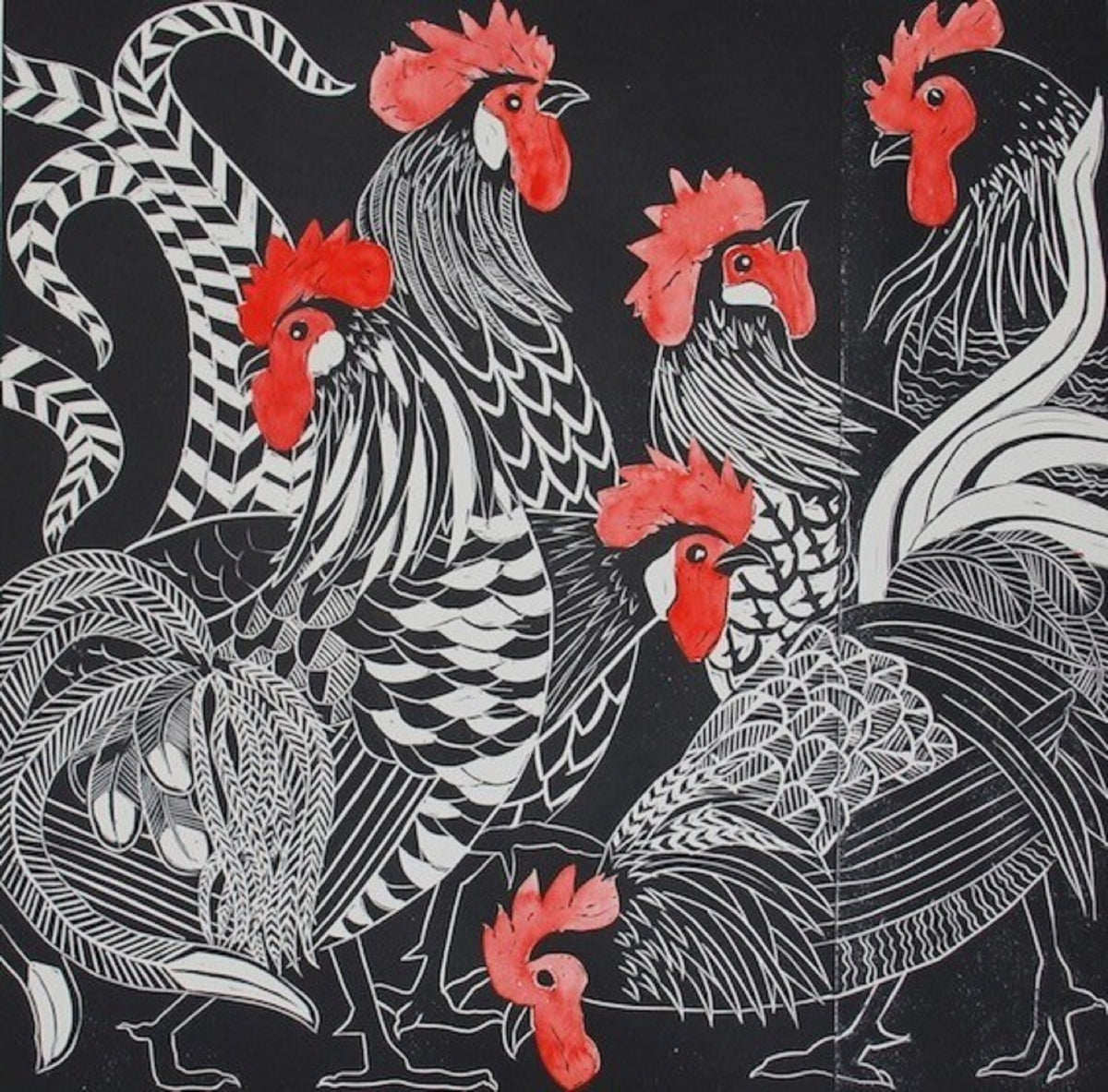Cacophony of Cockerels - Celia Lewis