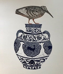Vase with Woodcock - Celia Lewis