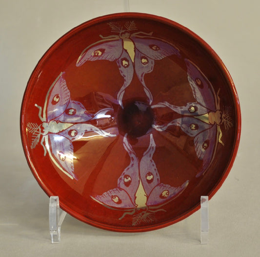 V. Small Bowl - Luna Moth - Red