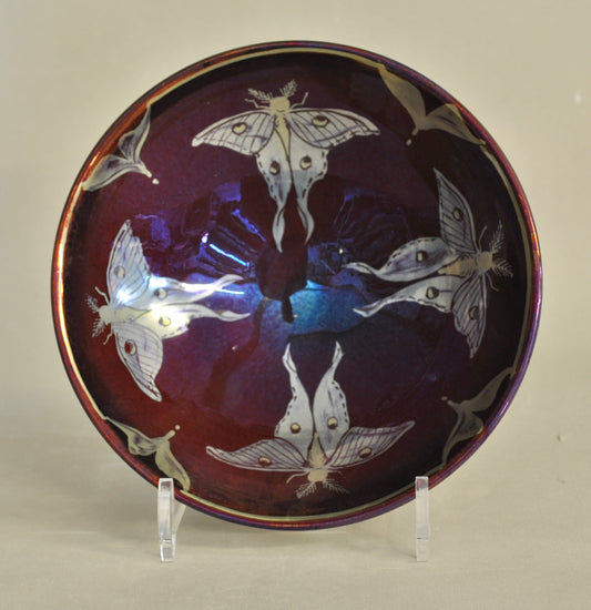 Small Bowl - Luna Moth - Burgundy