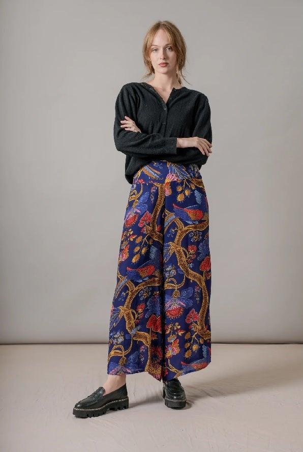 Palazzo Pants Climbing Peacock Blue L