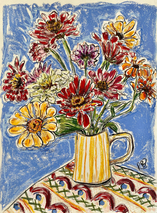 Bloomsbury Zinnias - Rachel Bottomley