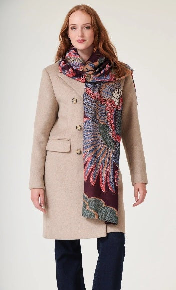 Scarf Crane Plum