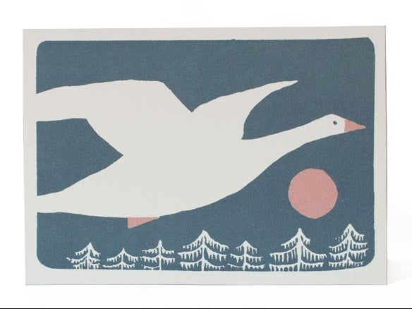 Xmas Card Goose x 10