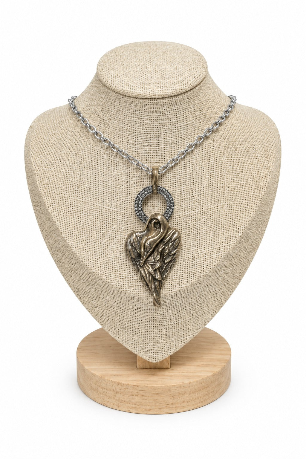 Bronze Swan Necklace Ruby Eye