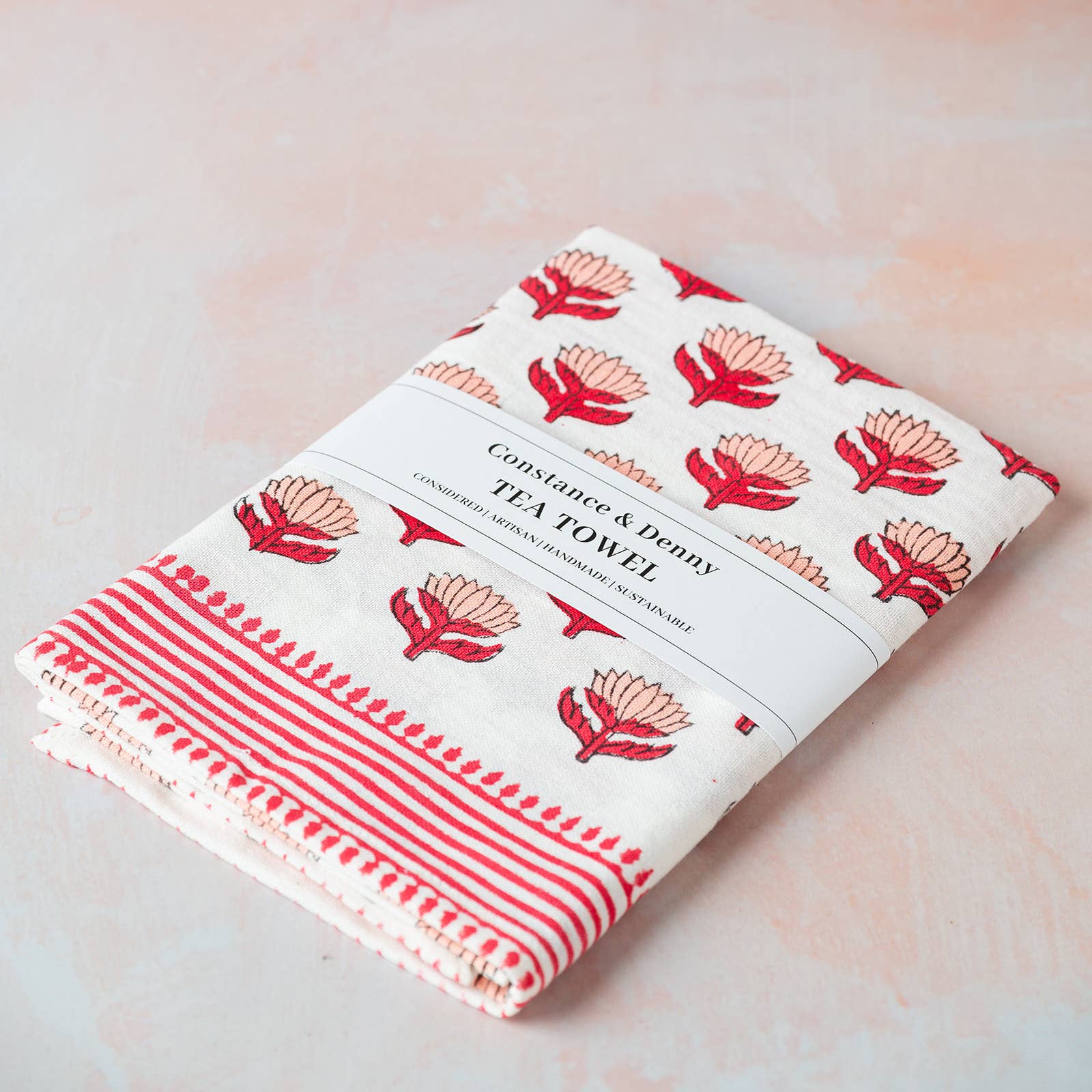 Tea Towel Lotus Flower Pink