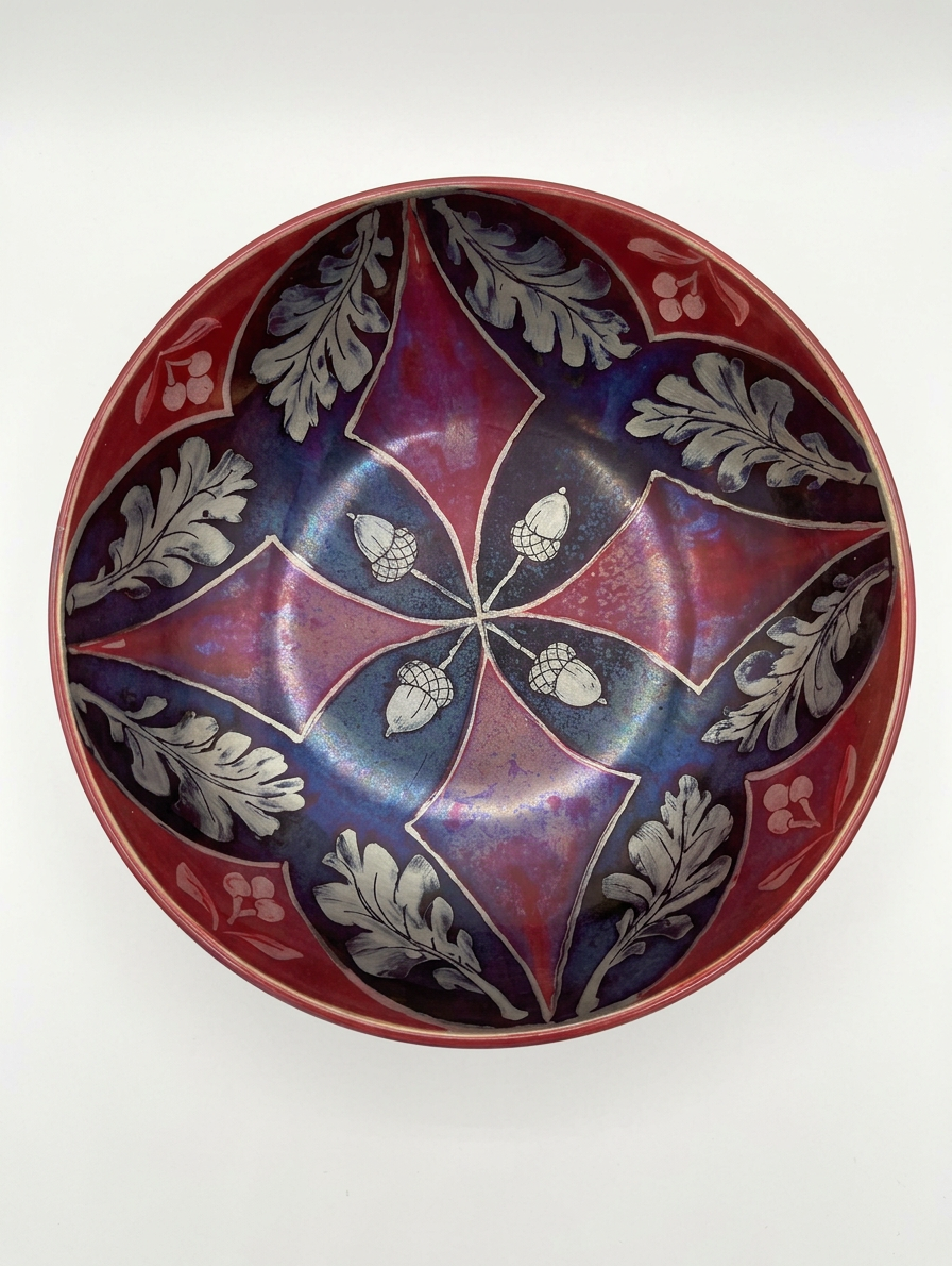 Acorn & Oak Leaf JCJ Lustre Bowl