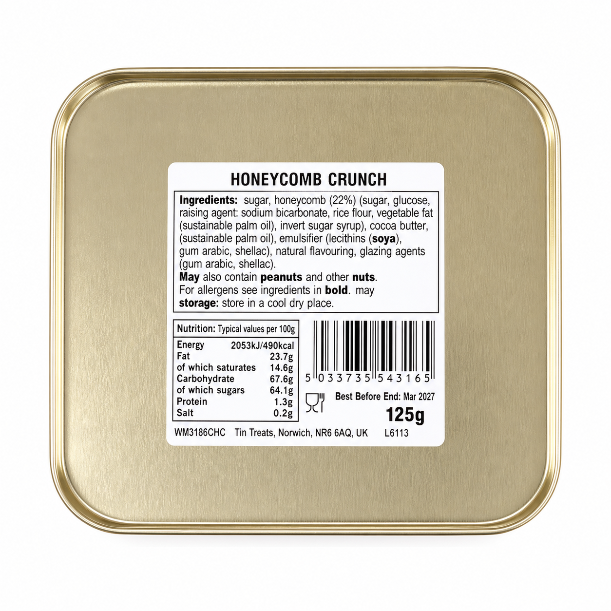 William Morris Honey Crunch Tin