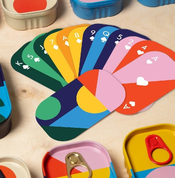 Tin of Playing Cards in Gradient Colours