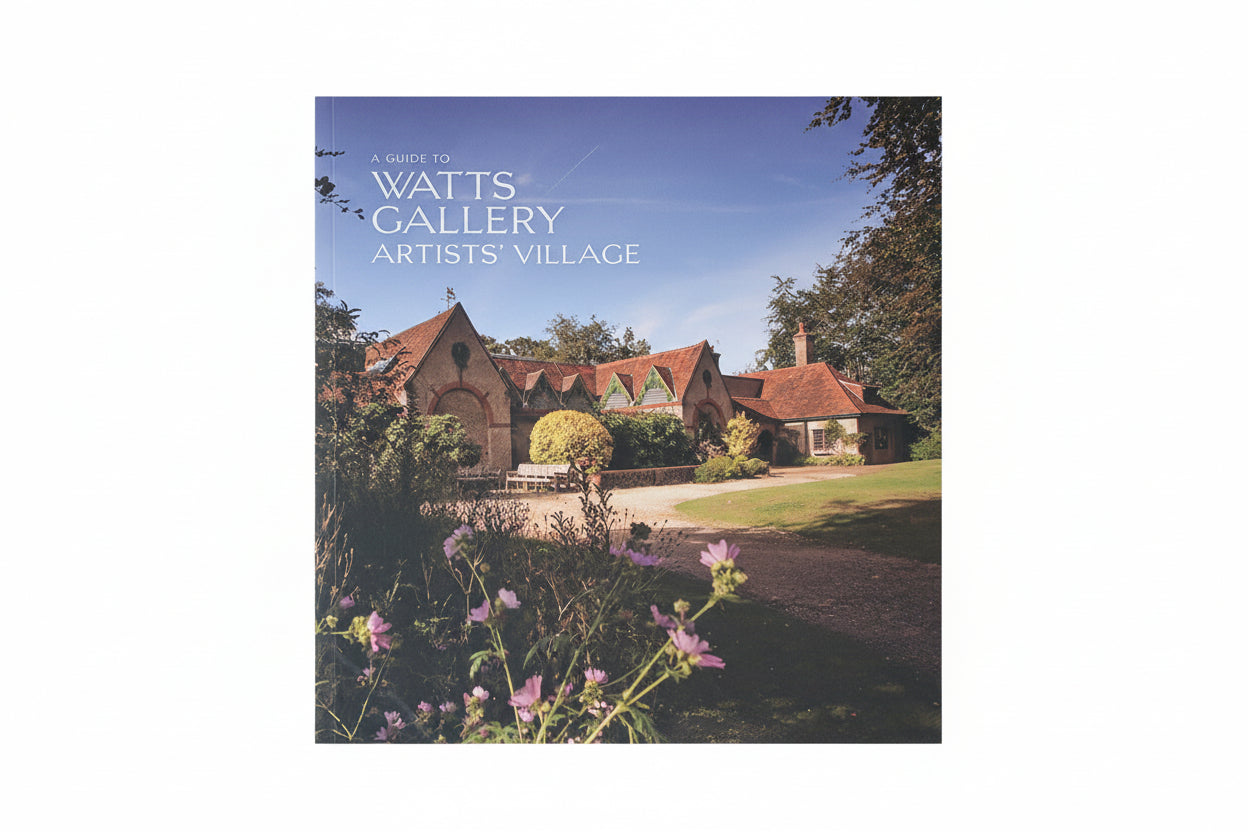 Cover of 'A Guide to Watts Gallery Artists' Village' with a scenic view of the building and garden.