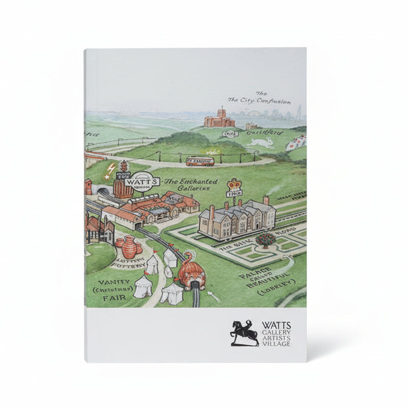 A lined journal with a colorful map of connectivity design on the cover, titled 'Watts Collections - Peter Cross Journal'.