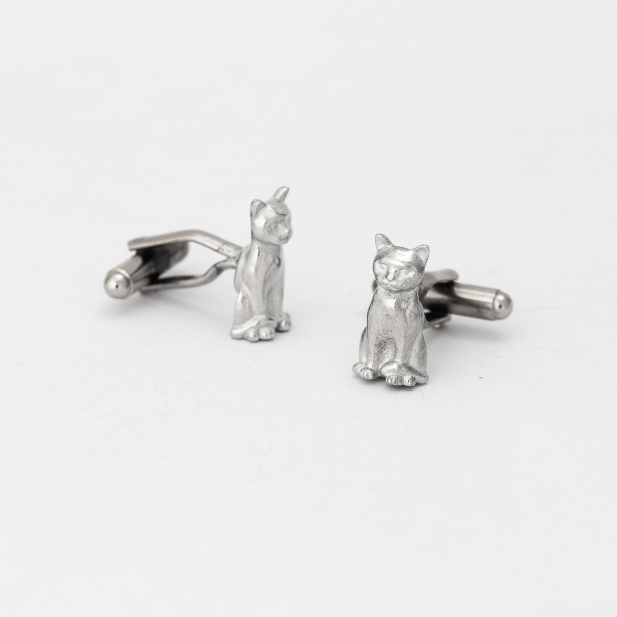 Cufflinks Cat Pewter