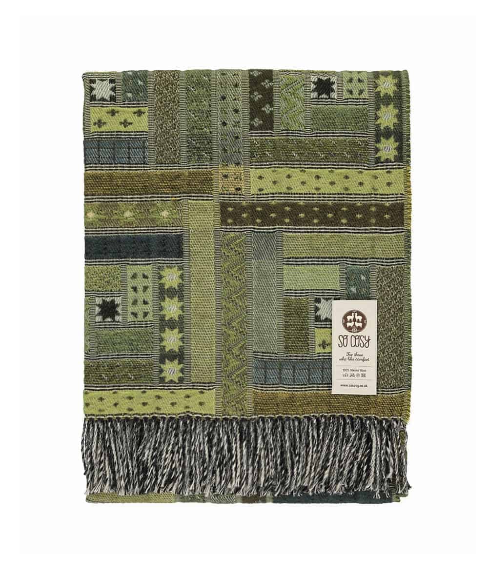 Green Merino Wool Throw