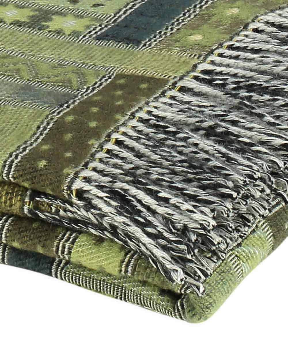 Green Merino Wool Throw