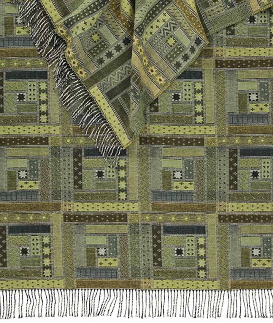 Green Merino Wool Throw