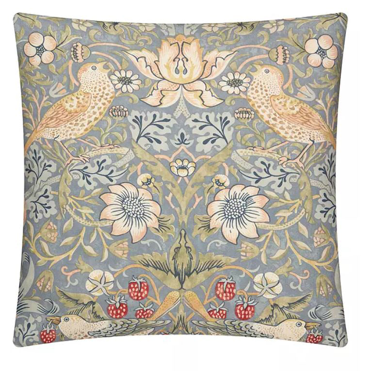 Slate Strawberry Thief Cushion